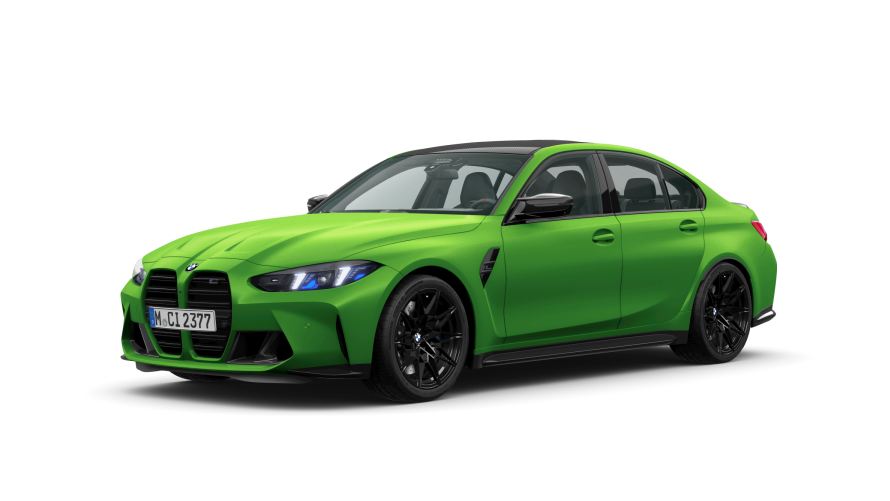 BMW M3 Sedan trefjärdedelsvy från sidan BMW M3 Sedan trefjärdedelsvy från sidan