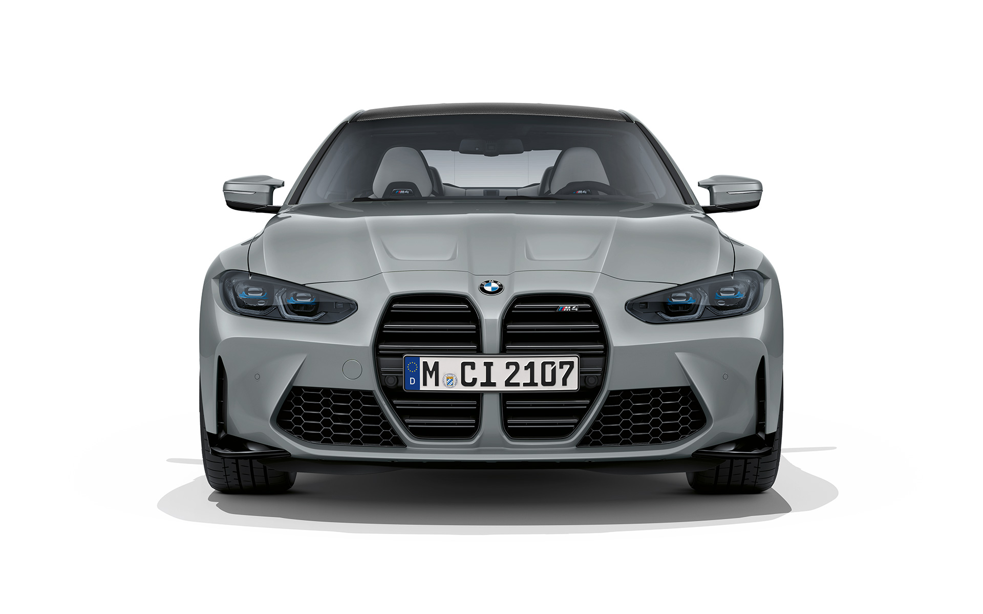 BMW M4 Coupé G82 2020 Brooklyn Gråmetallic sedd framifrån