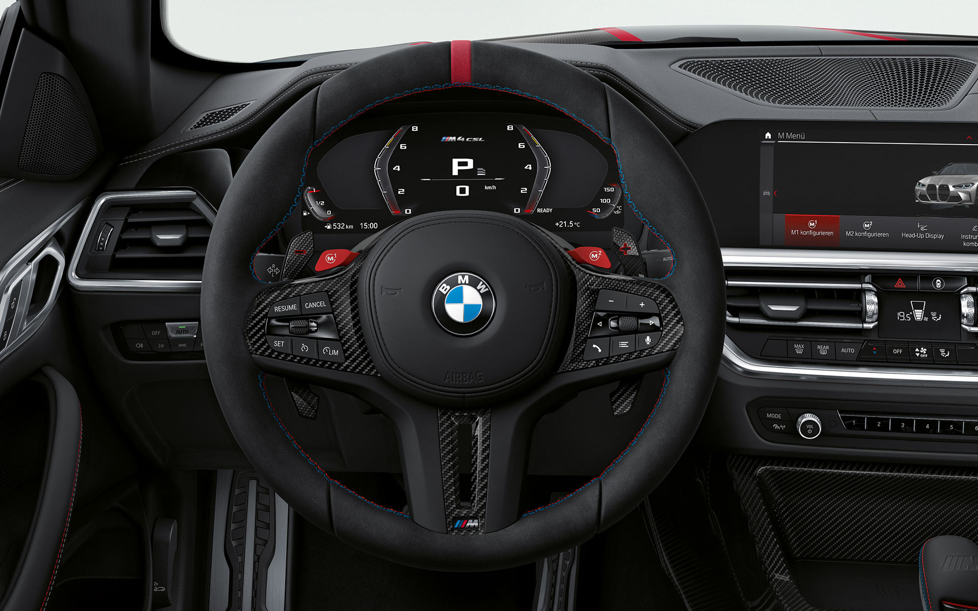 M Alcantara ratt BMW M4 CSL G82 BMW M4 CSL G82 invändig utrustning M Alcantara ratt
