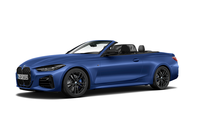 BMW M440i xDrive Cabriolet trefjärdedelsvy från sidan BMW M440i xDrive Cabriolet trefjärdedelsvy från sidan