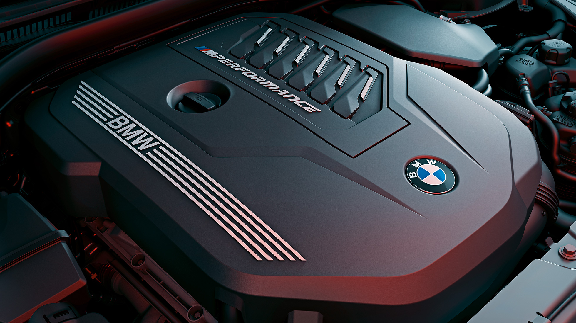 BMW TwinPower Turbo-bensinmotor BMW M440i xDrive Coupé G22 2020 Rak 6-cylindrig BMW TwinPower Turbo-bensinmotor BMW M440i xDrive Coupé G22 2020 Närbild