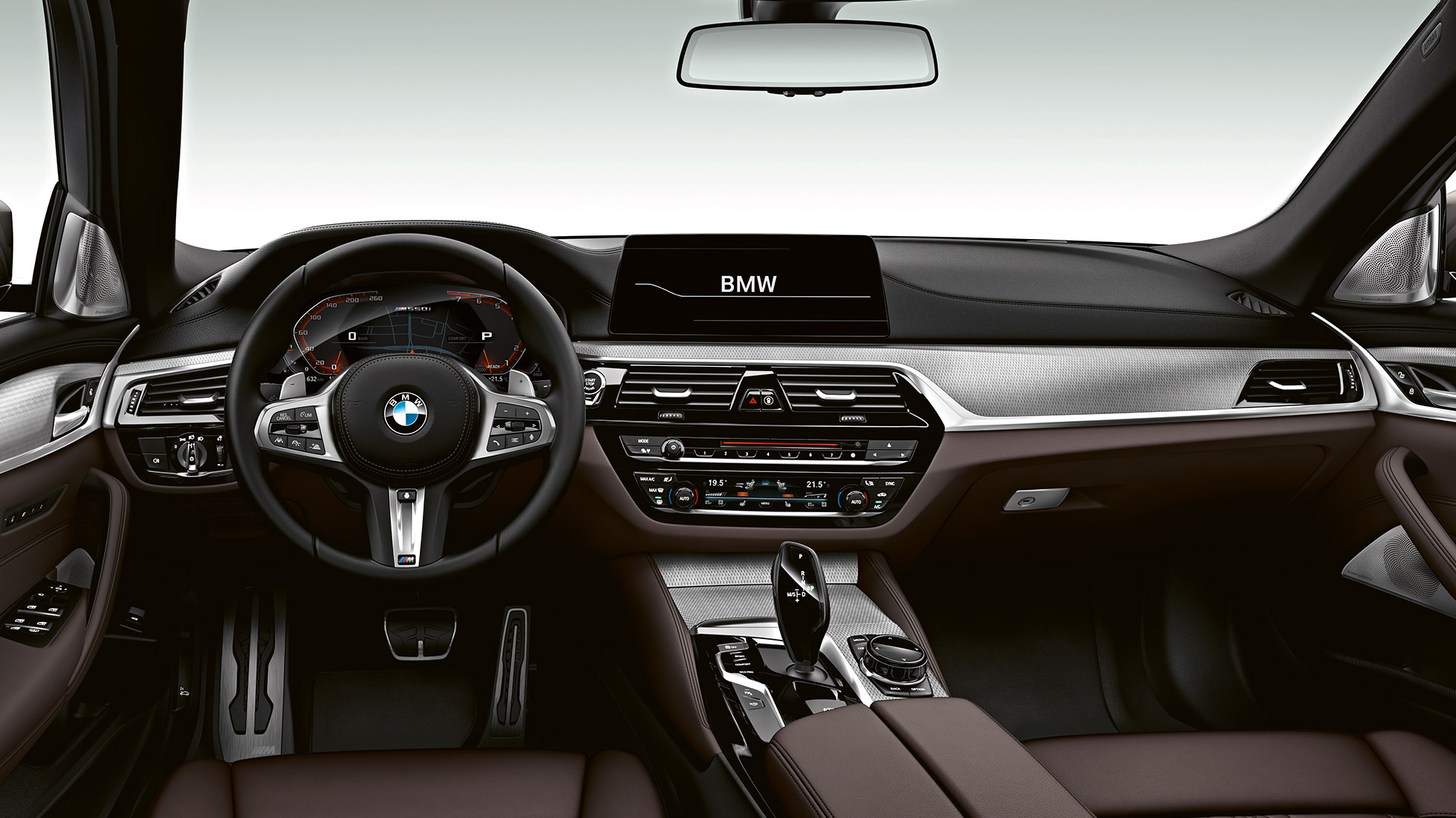 Interiördesign. Förarplatsen i BMW M550i och BMW M550d.
