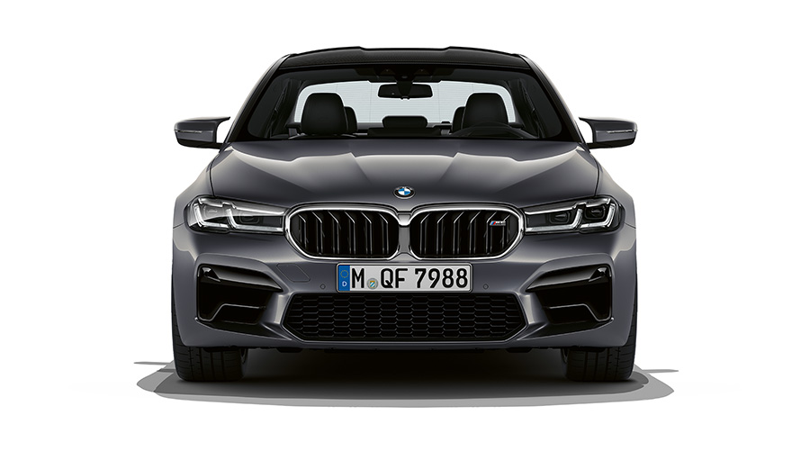 BMW M5 F90 LCI Facelift 2020 BMW Individual Brands Hatch grå metallic framifrån
