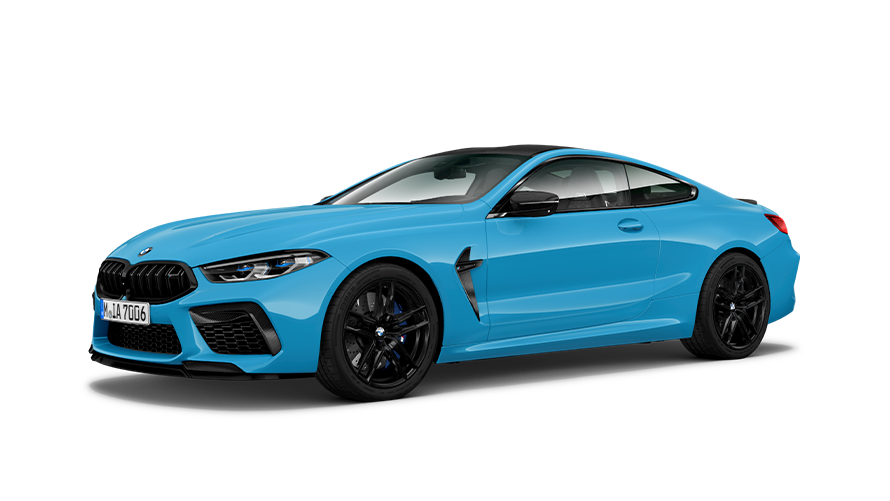 BMW M8 Coupé trefjärdedelsvy från sidan BMW M8 Coupé trefjärdedelsvy från sidan
