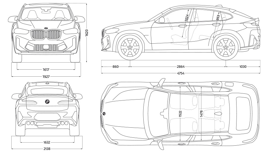 BMW X4 M Competition F98 LCI Facelift 2021 sedd från sidan parkerad BMW X4 M Competition F98 LCI Facelift 2021 sedd från sidan parkerad