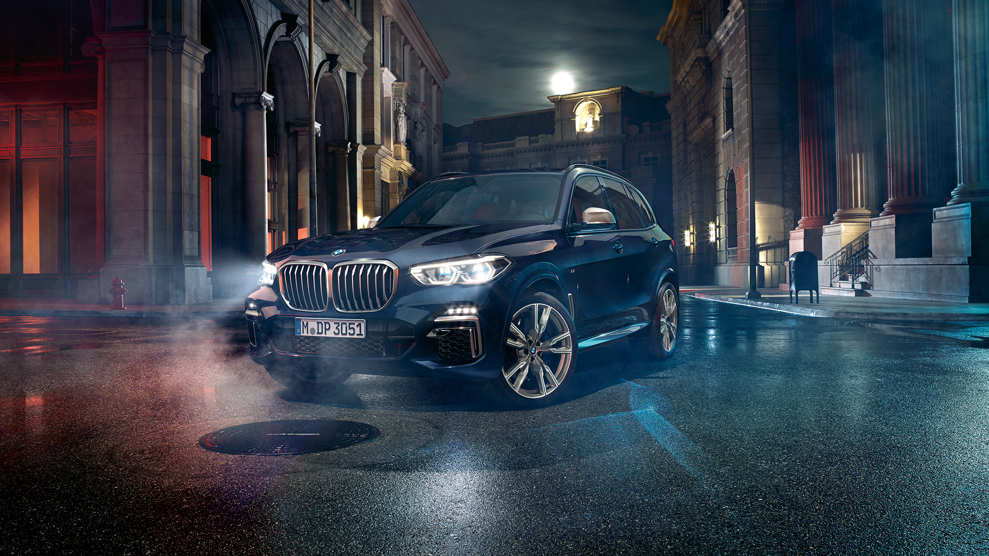 Exteriördesign BMW X5 M50i och M50d Exteriördesign BMW X5 M50i och M50d G05 sedd snett framifrån