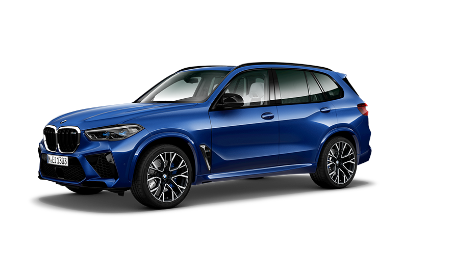 BMW M-modeller BMW X5 M F95 sedd snett från sidan BMW M-modeller BMW X5 M F95 sedd snett från sidan