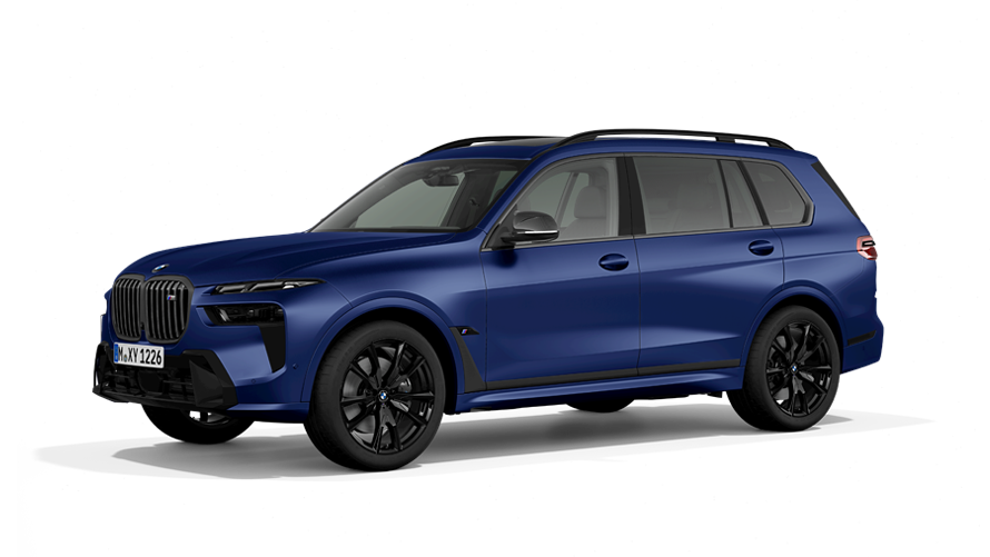 BMW X7 M60i xDrive trefjärdedelsvy från sidan BMW X7 M60i xDrive trefjärdedelsvy från sidan