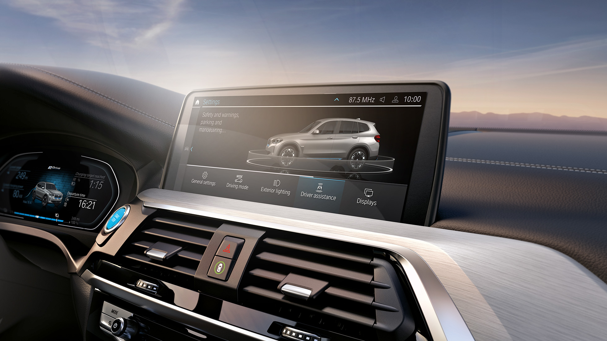 Förarassistanssystem BMW iX3 G08 Control Display Förarplats Förarassistanssystem BMW iX3 G08 2020 Control Display Förarplats
