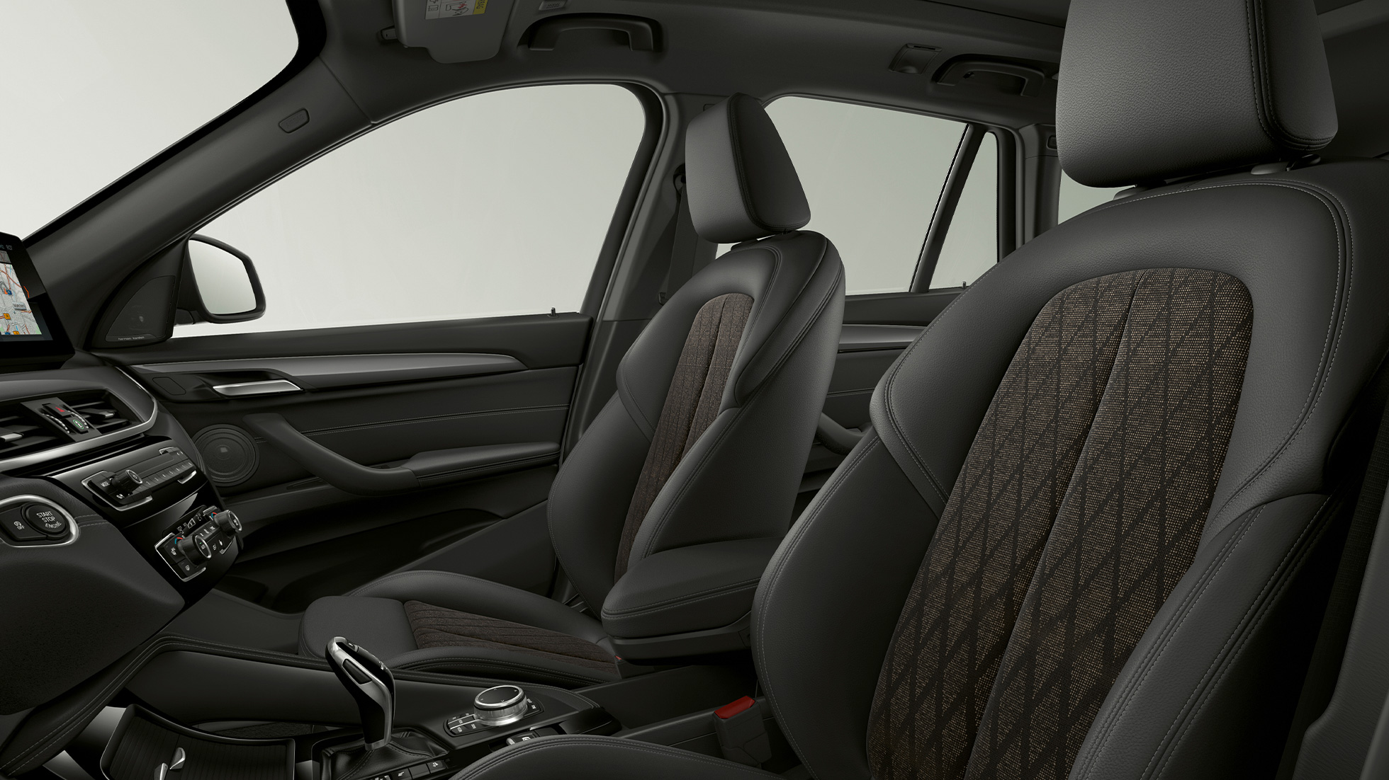 BMW X1, Modell xLine, klädsel BMW X1, Modell xLine, interiör med utsikt över klädseln