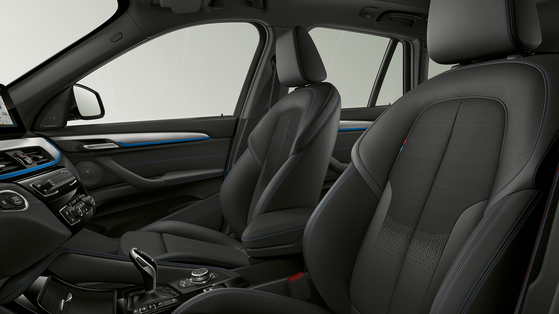 BMW X1, Modell M Sport, klädsel BMW X1, Modell M Sport, interiör med utsikt över klädseln
