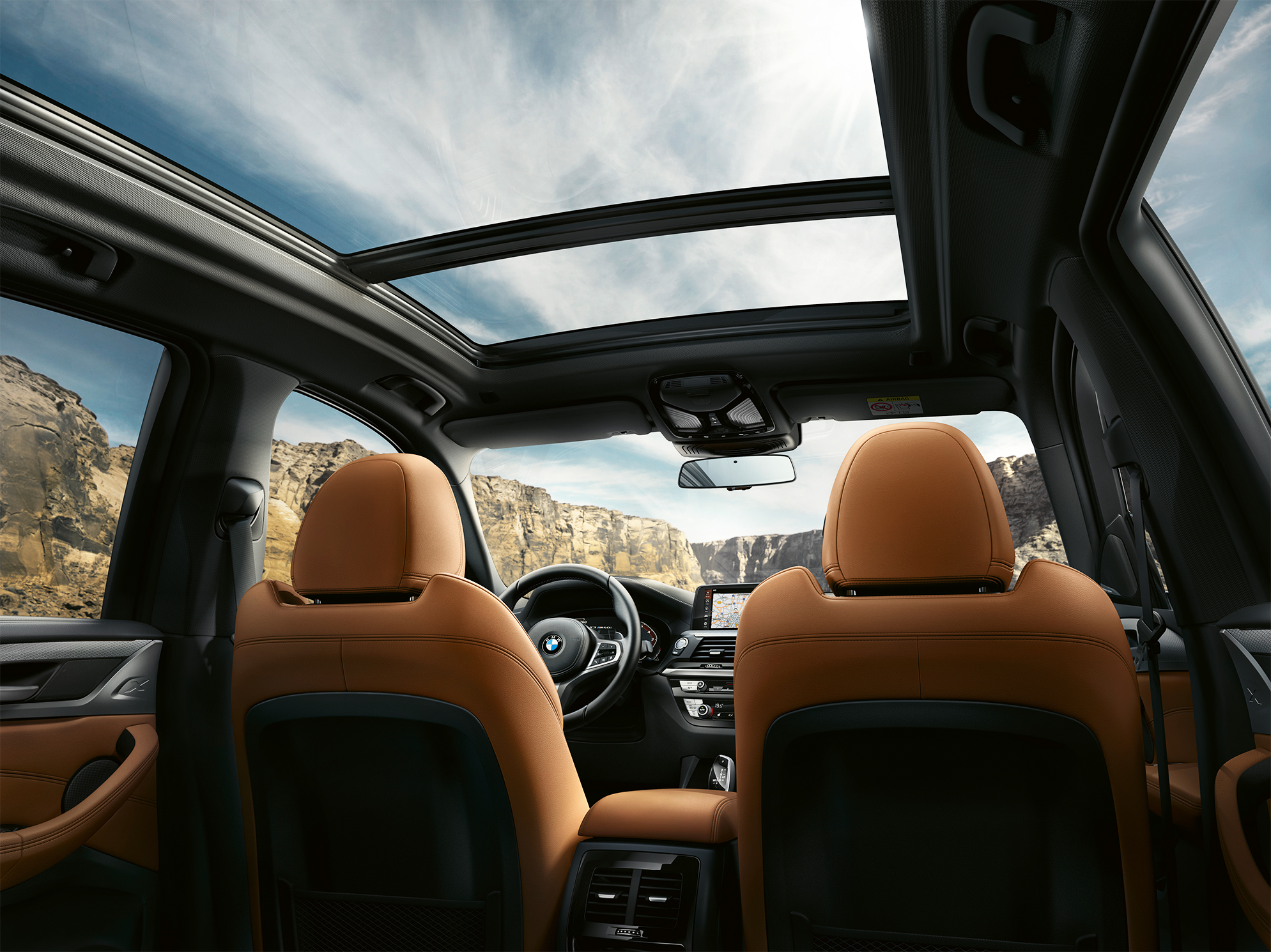 BMW X3 M40i, interiörvy förarplats BMW X3 M40i, interiörvy förarplats