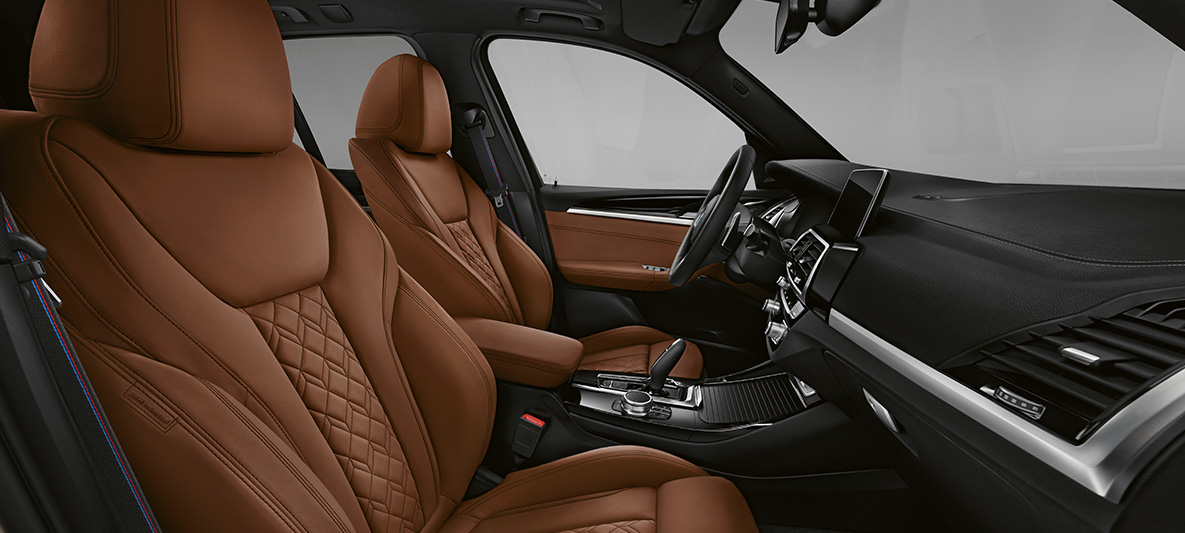 BMW X3, BMW Individual utökad läderutrustning "Merino" fint narvad i Tartufo BMW X3, BMW Individual utökad läderutrustning "Merino" fint narvad i Tartufo