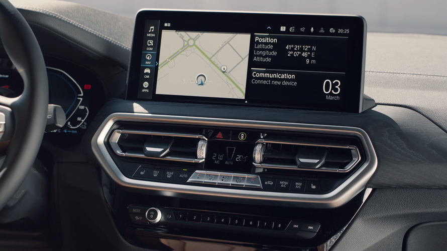 BMW X3 G01 Centralt placerad informationsdisplay 2021 BMW X3 G01 Centralt placerad informationsdisplay 2021