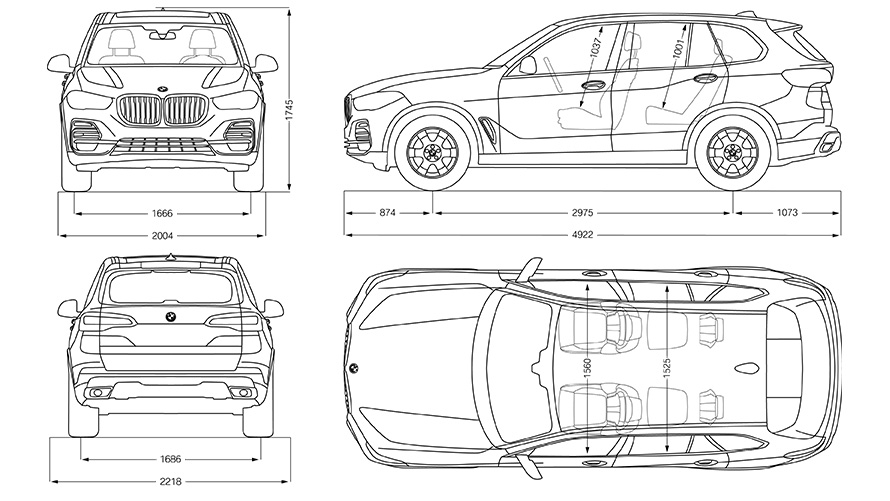 Ritning BMW X5 Mått Ritning BMW X5 Mått