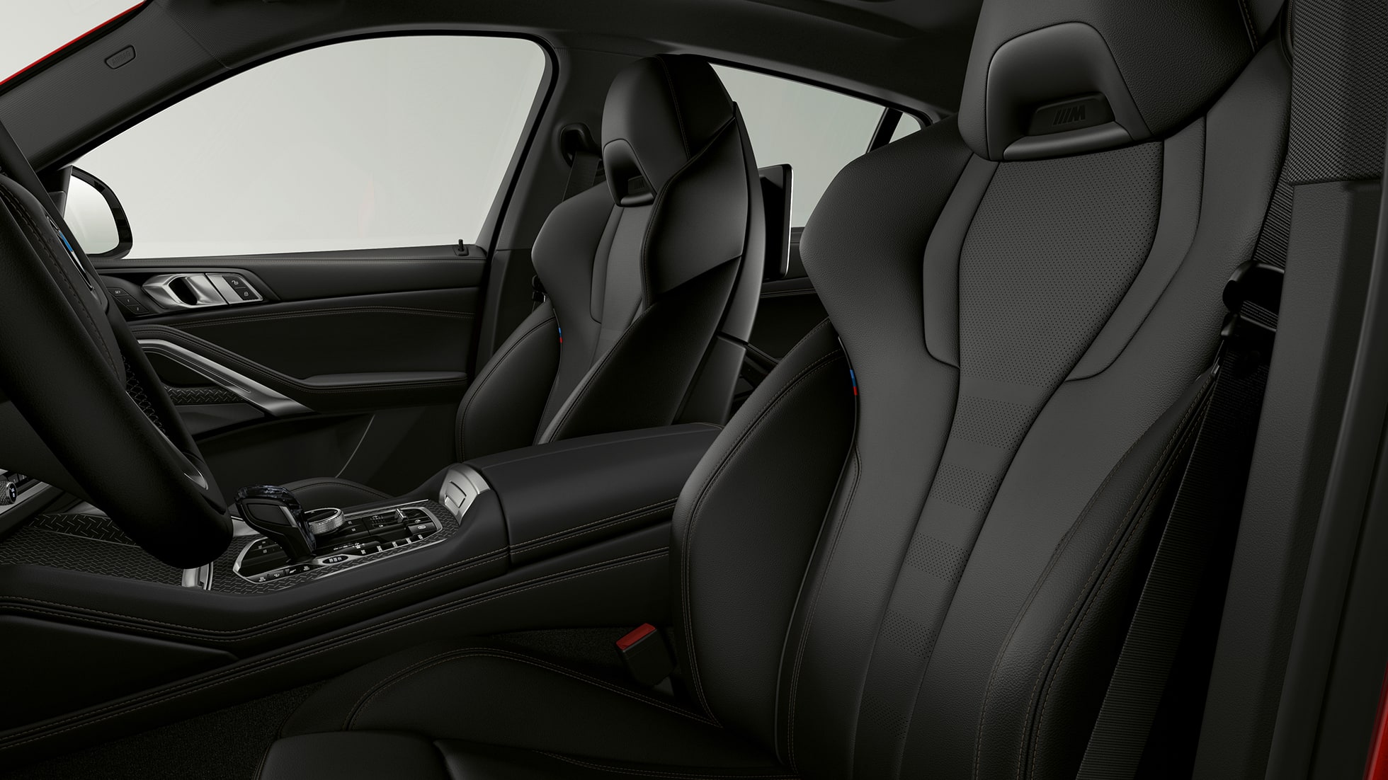 BMW X6 med BMW xLine, klädsel. BMW X6-interiör med BMW xLine med fokus på klädsel