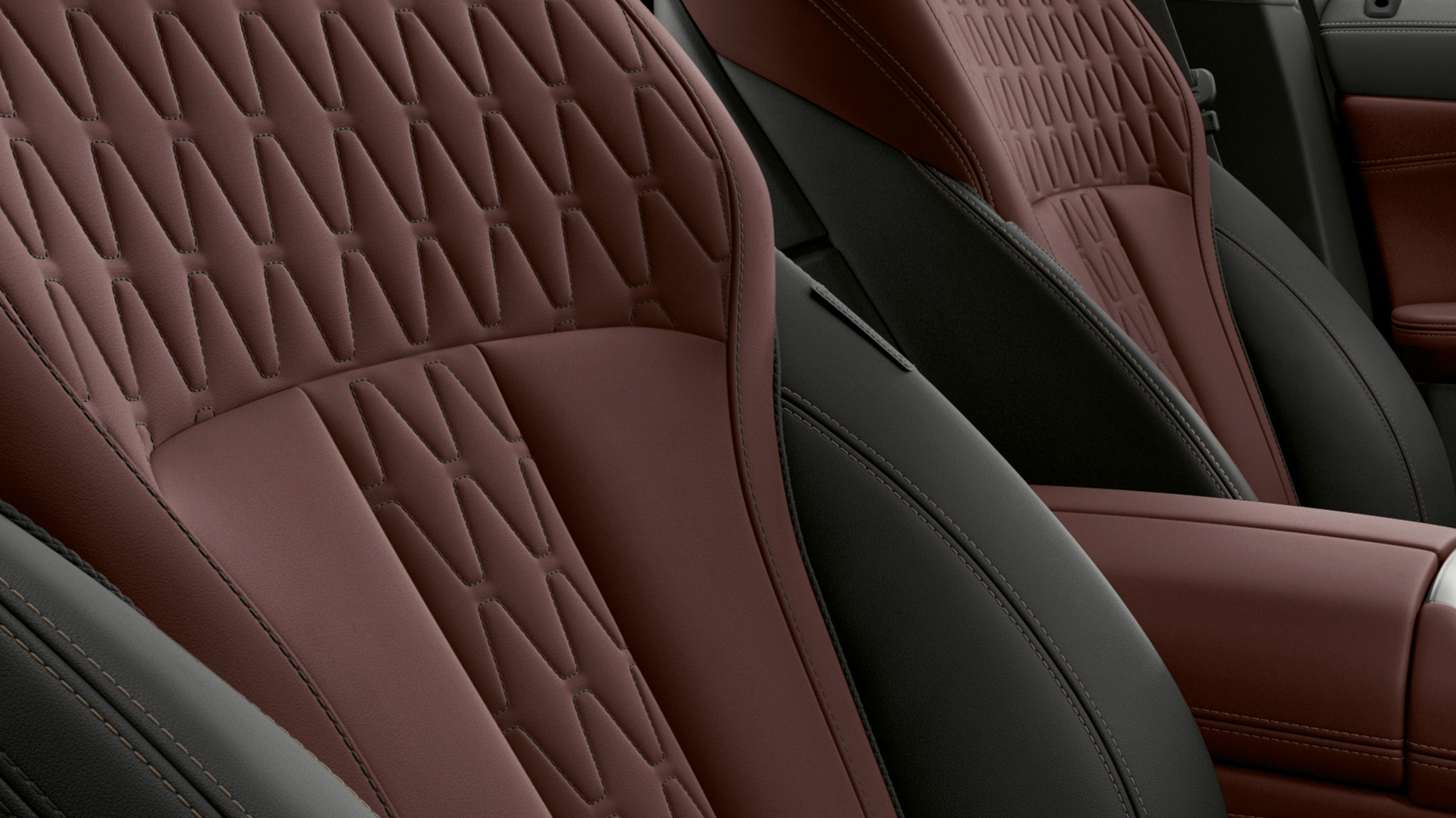 BMW X6 Individual-klädsel. BMW X6 Individual-interiör med fokus på klädsel.