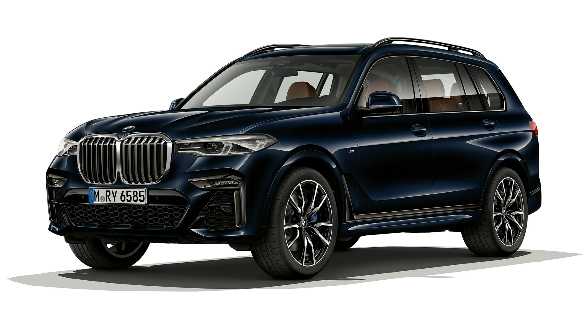 BMW X7 M Sport, förarplats Närbild framifrån av förarplatsen i BMW X7 i utförandet M Sport