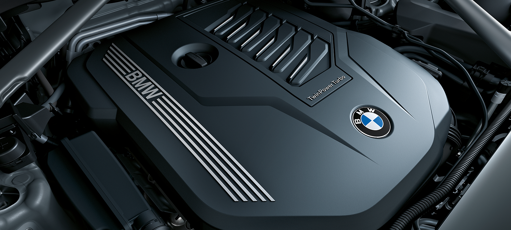 BMW X7, BMW TwinPower Turbo-motor BMW TwinPower Turbo-motor, närbild