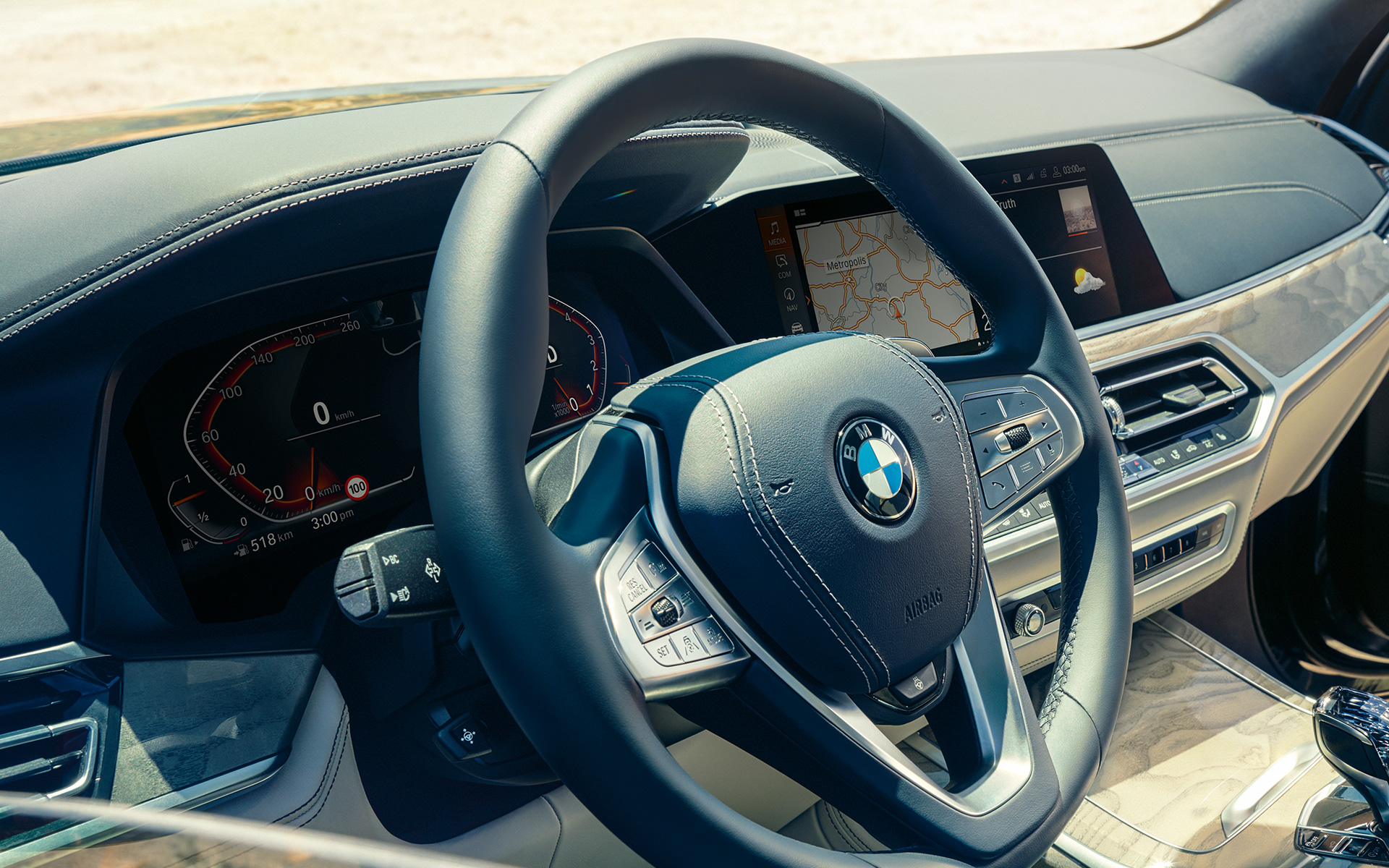 Förarplats BMW X7 G07 2019 Interiör Förarplats BMW X7 G07 2019 Interiör