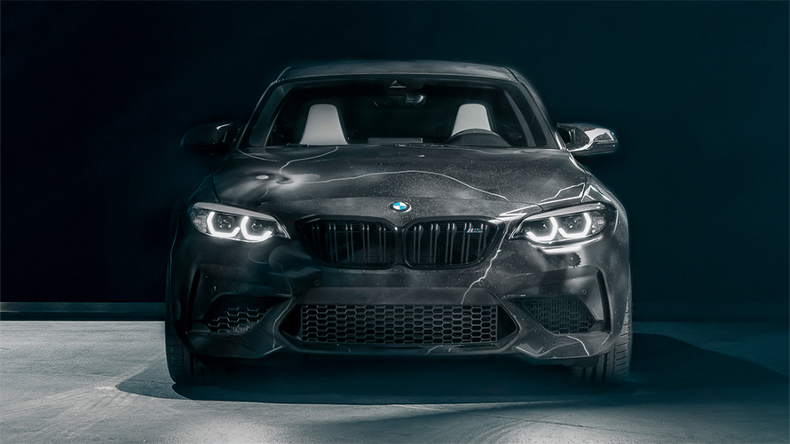 BMW M2 Edition designed by FUTURA 2000 F87 2020, sedd framifr&aring;n mot svart bakgrund