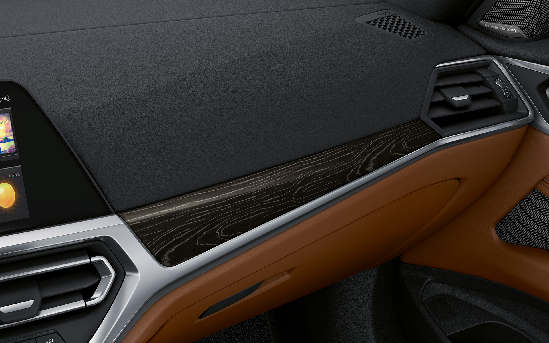 BMW Individual ädelträutförande ”Fineline” svart med silvereffekt, närbild BMW Individual ädelträutförande ”Fineline” svart med silvereffekt, närbild