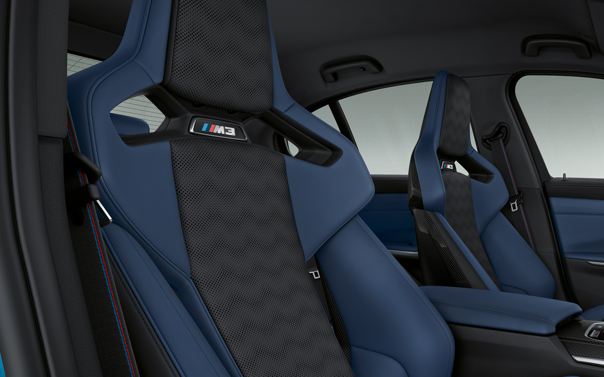 BMW Individual fint narvad helläderklädsel ”Merino” Fjordblå/svart BMW Individual fint narvad helläderklädsel ”Merino” Fjordblå/svart