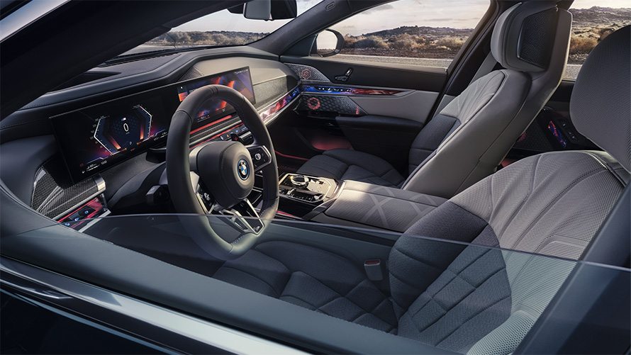 BMW Individual fint narvad hell&auml;derkl&auml;dsel &rdquo;Merino&rdquo; Fjordbl&aring;/svart