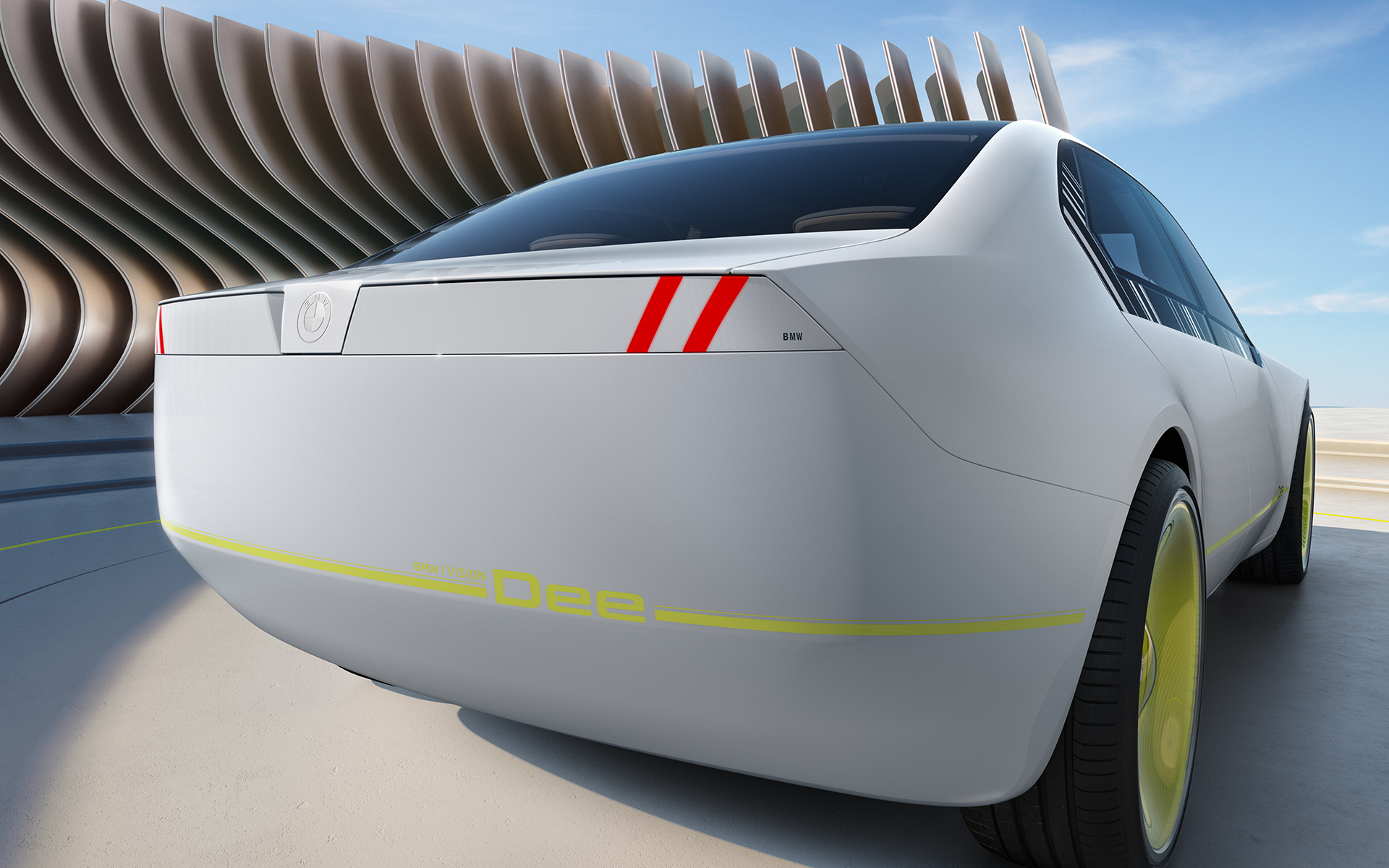 BMW i Vision Dee exteriördesign rear view BMW i Vision Dee visionsfordon exteriördesign rear view total