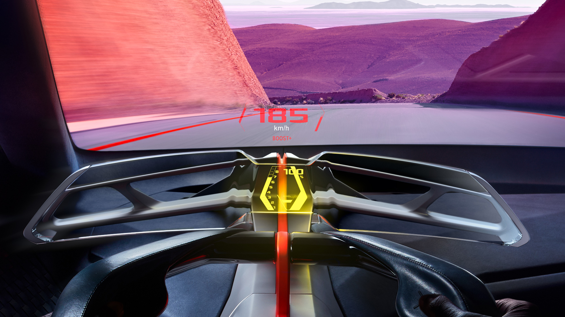 BMW Vision M NEXT, interiör BMW Vision M NEXT, interiör, Boost Pod, Full AR Head-Up Display