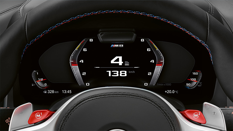 Närbild av Control Display vy M Track Mode Remote Software Upgrade närbild av Control Display vy M Track Mode