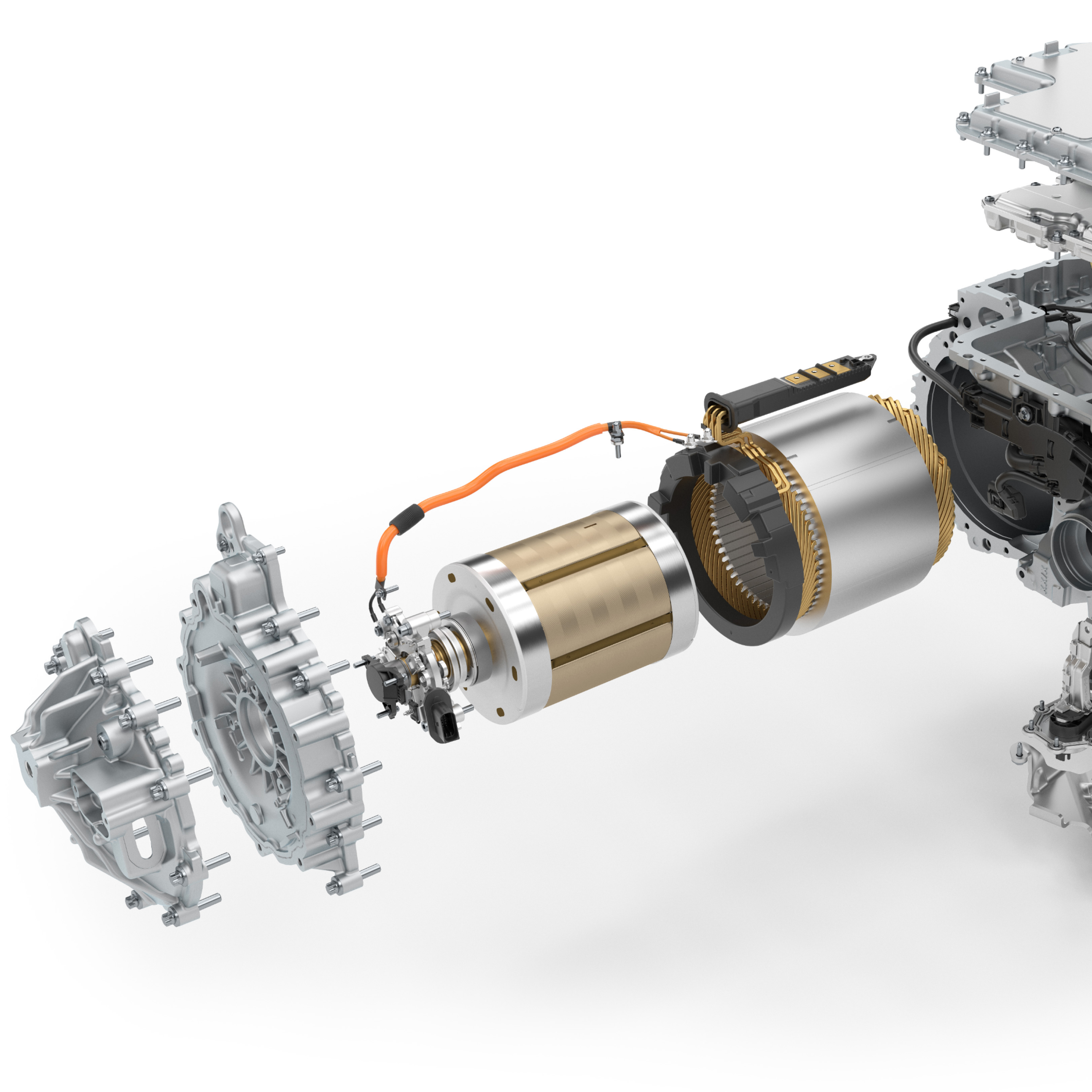Den schematiska ritningen av en externt exciterad synkronmotor demonterad