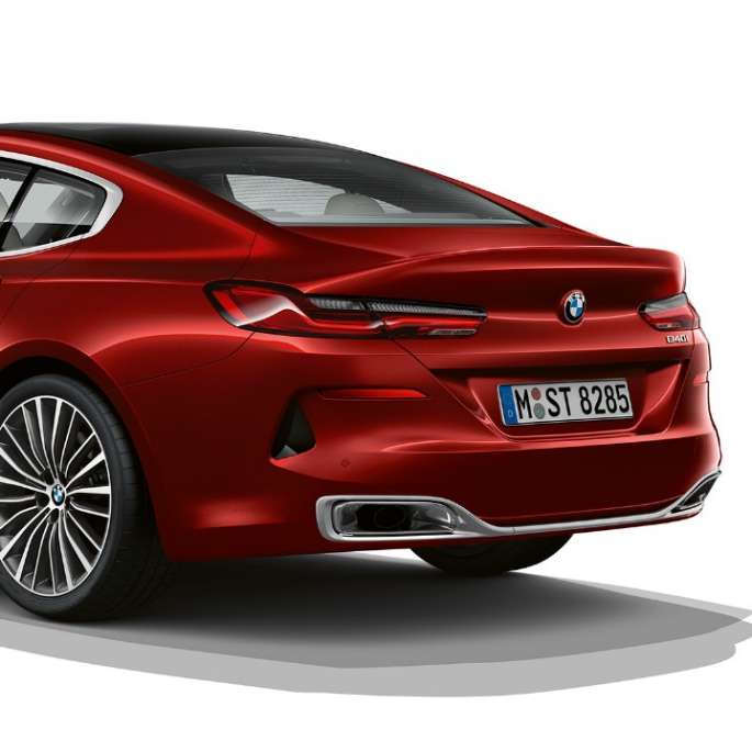 BMW 8-serie Gran Coupé, trefjärdedelsvy bakifrån