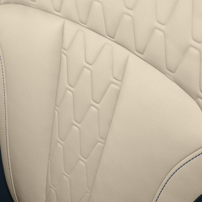 BMW X7, Design Pure Excellence, klädseldesign Närbild på klädseldesignen för BMW X7 med Design Pure Excellence